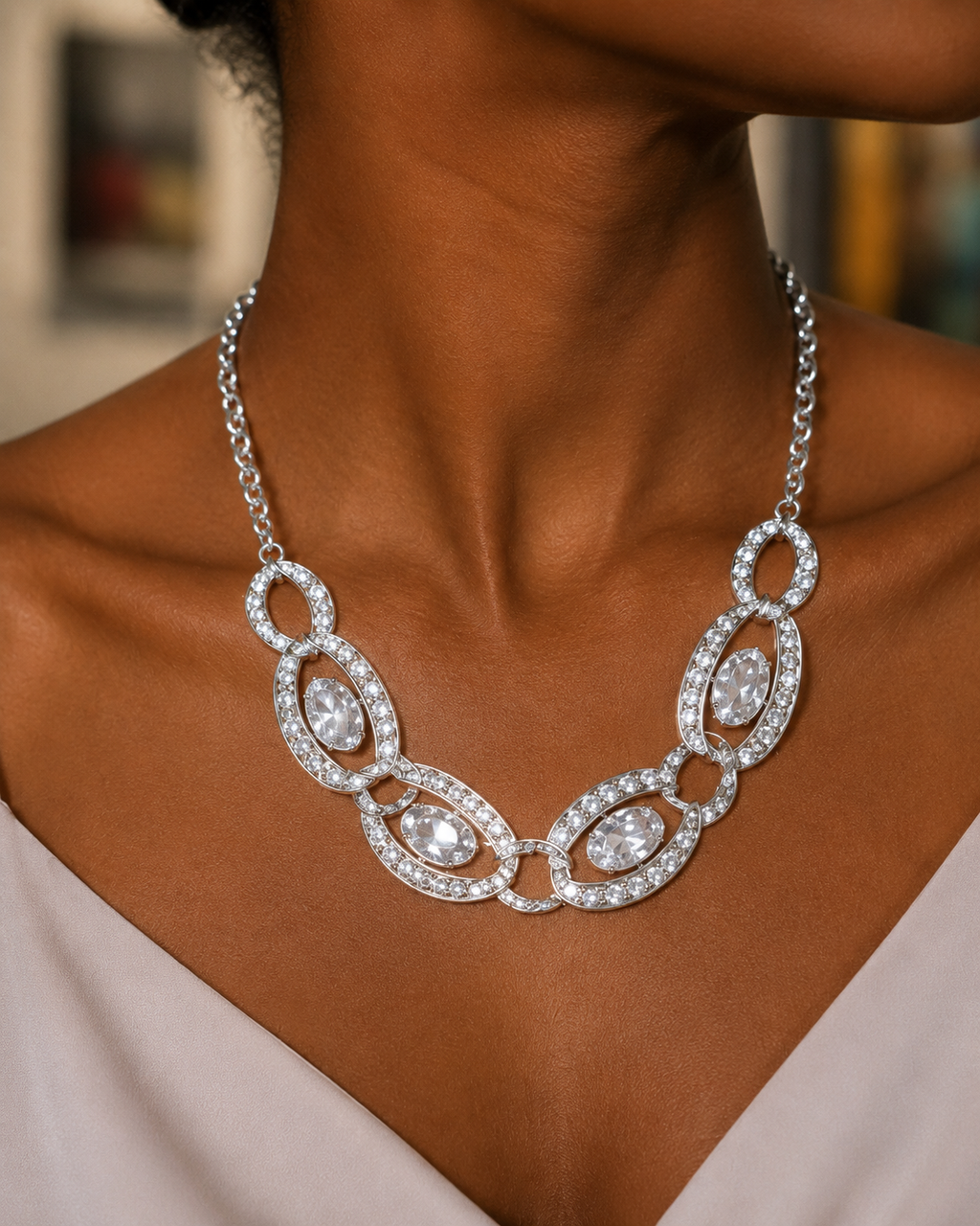 Elise Crystal Oval Set