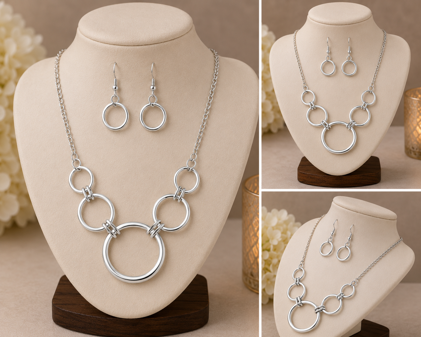 Silver Orbit Luxe Necklace Set