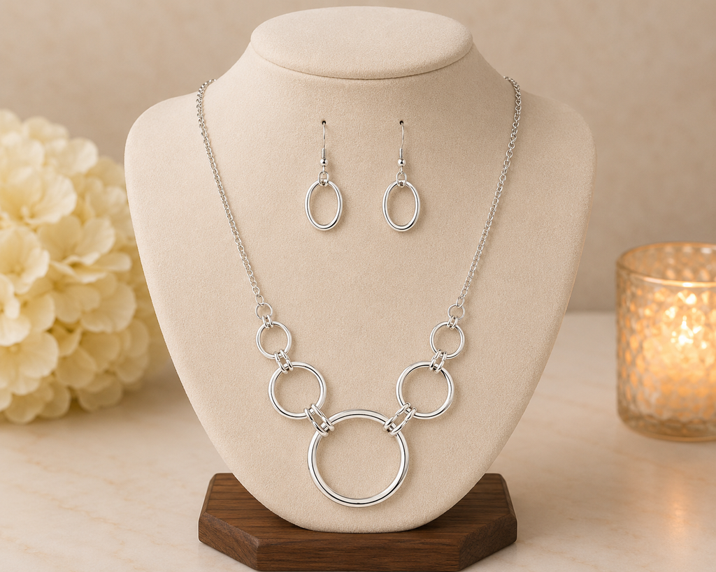Silver Orbit Luxe Necklace Set