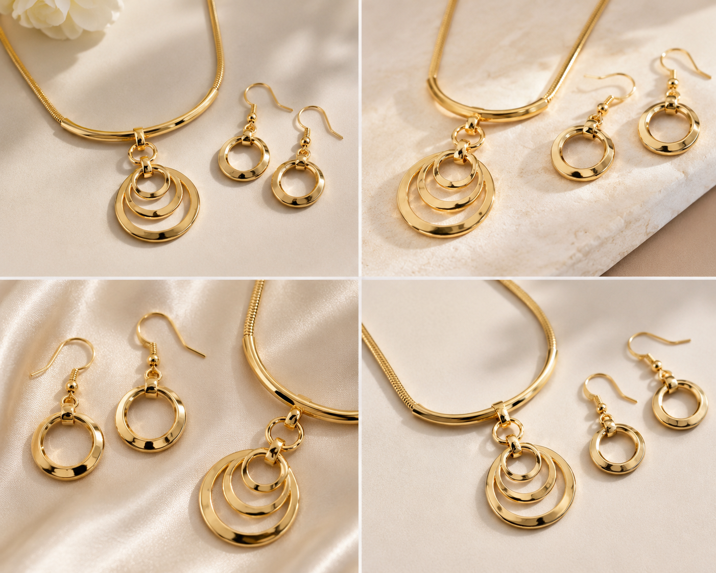 Golden Orbit Luxe Necklace Set
