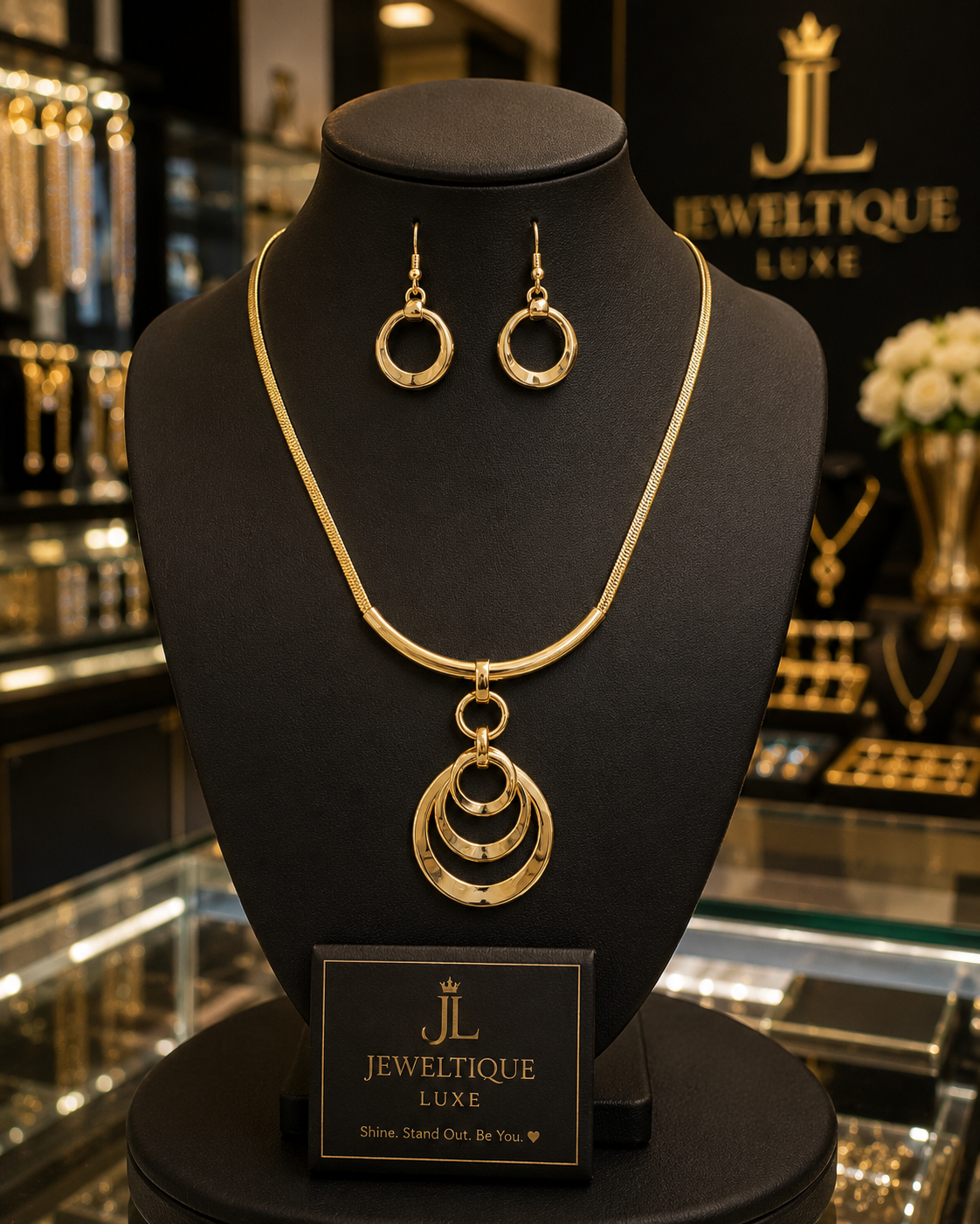 Golden Orbit Luxe Necklace Set