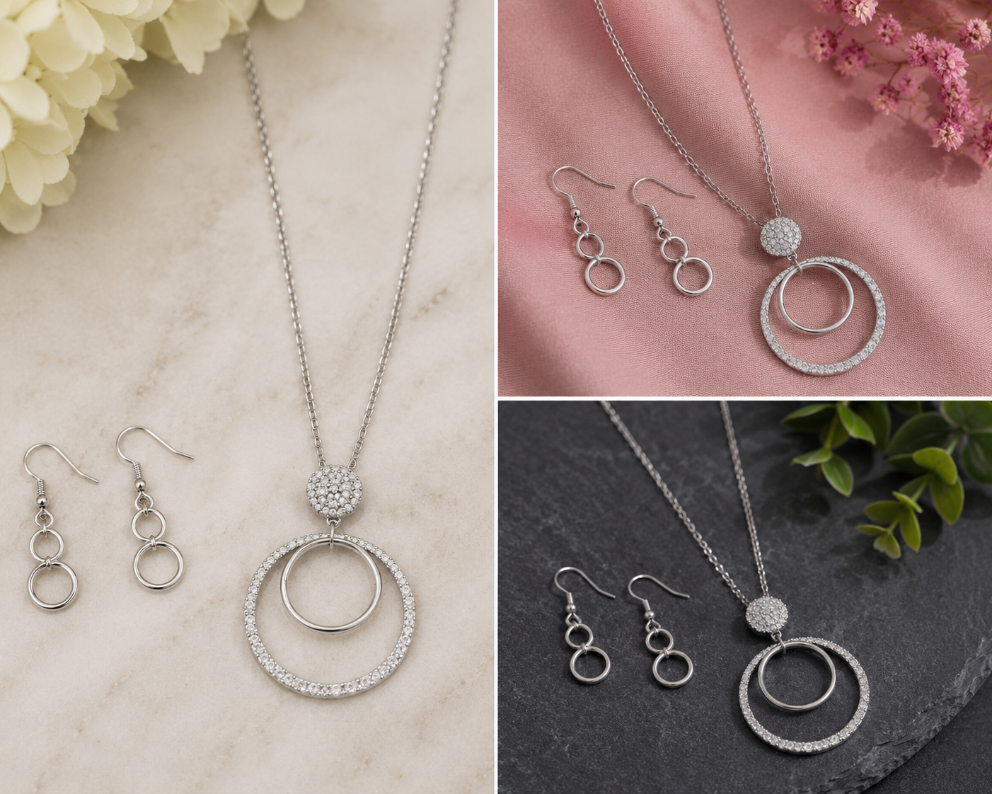 Radiant Halo Luxe Pendant Set